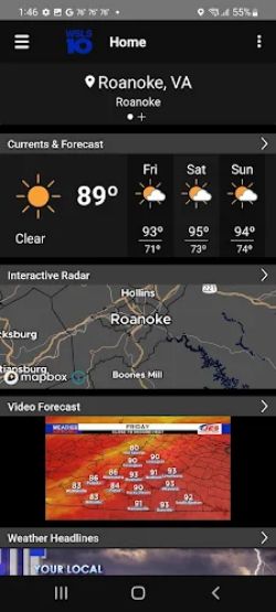 WSLS 10 Roanoke Weather Ekran Görüntüsü 0
