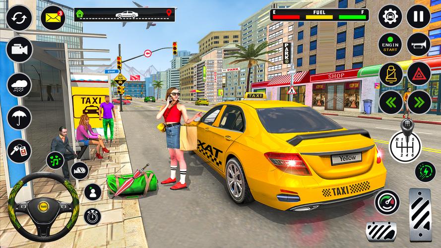 US Taxi Car Parking Simulator Скриншот 1