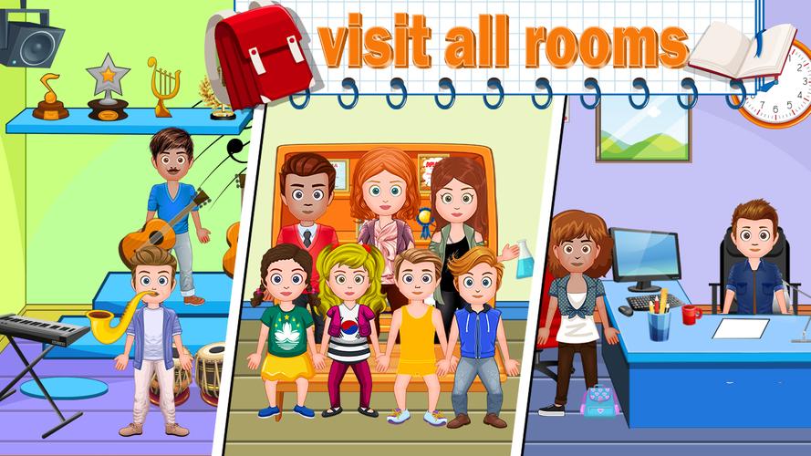 My Family Town : City School Captura de tela 3