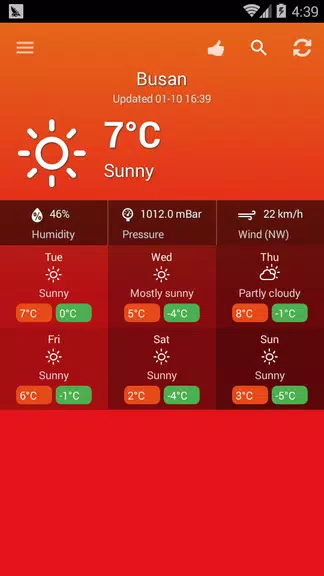 Weather South Korea Schermafbeelding 1