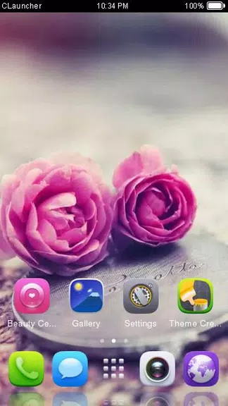 Pink Roses Theme C Launcher Tangkapan skrin 2