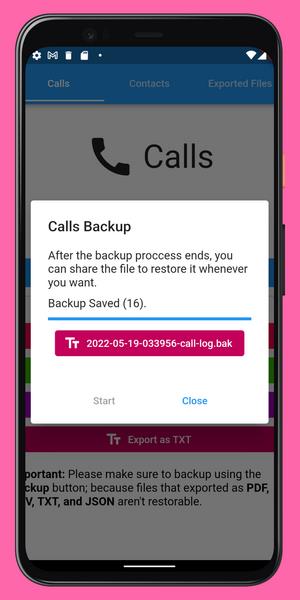 Call Log Backup,Restore & PDF Export Ảnh chụp màn hình 2