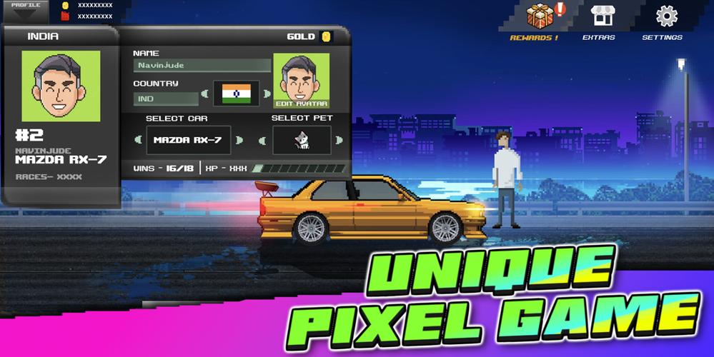 Pixel Car: Reckless Racer Captura de tela 1