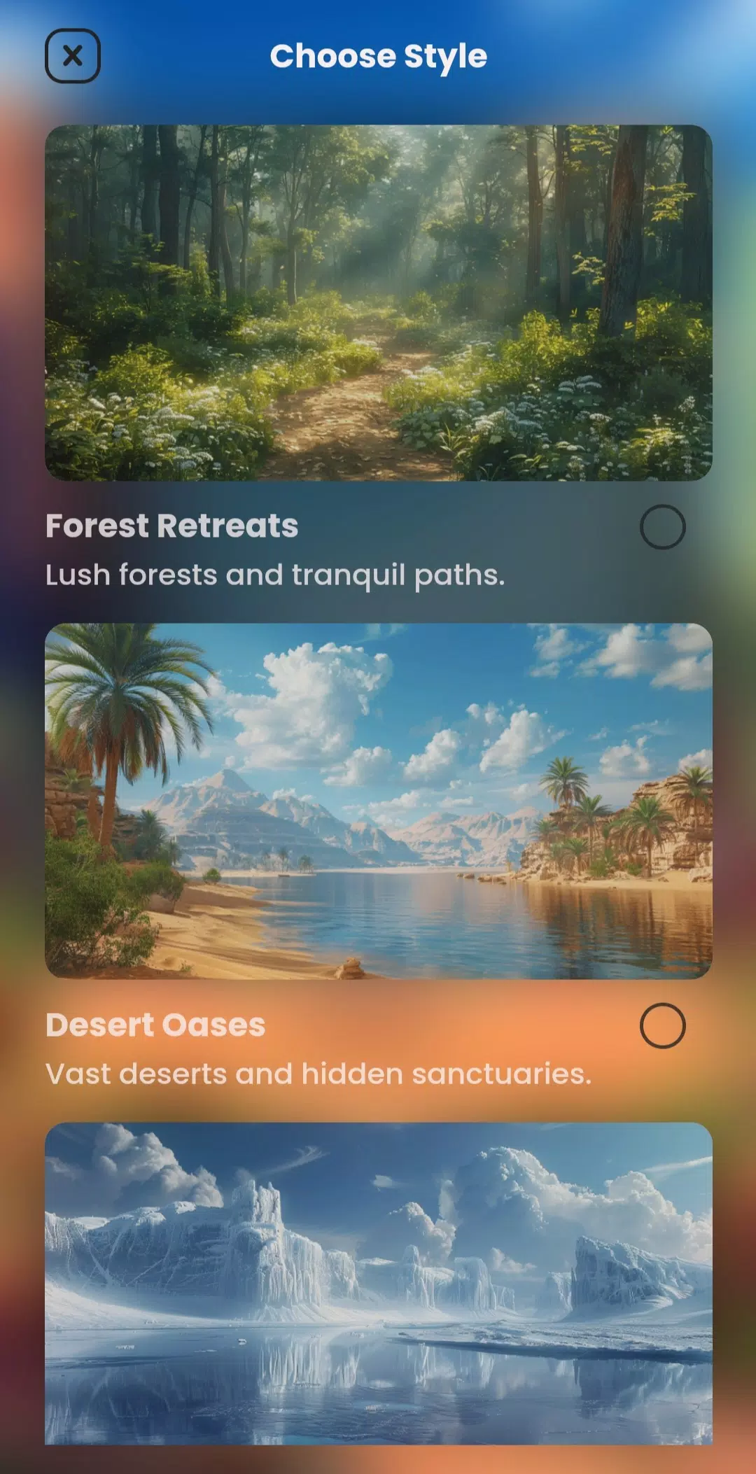 AI Landscape Generator App Schermafbeelding 3