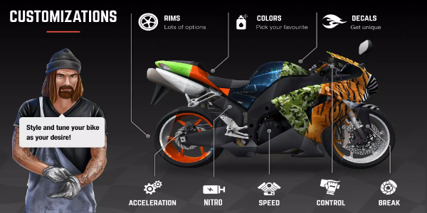 Racing Fever: Moto MOD Capture d'écran 2