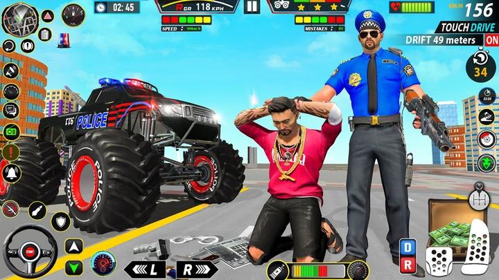 Police Monster Truck Car Games Zrzut ekranu 2