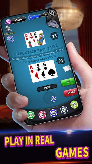 BlackJack 21 lite offline game Tangkapan skrin 0