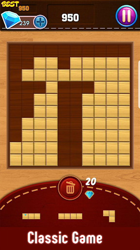 Block Puzzle : Classic Wood ภาพหน้าจอ 1