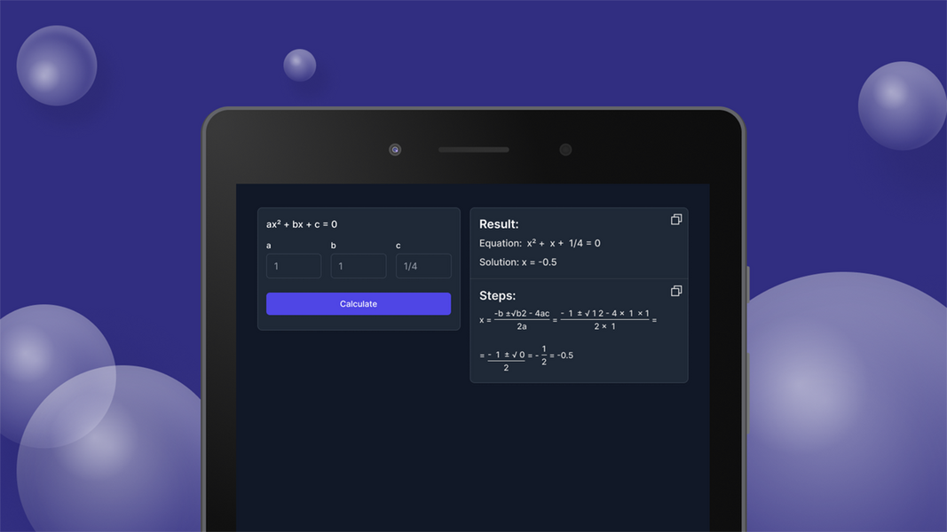 Quadratic Formula Calculator Скриншот 0