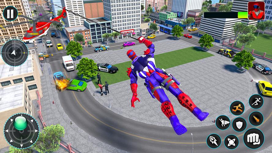 Spider Flying Rope Hero Games Captura de tela 2