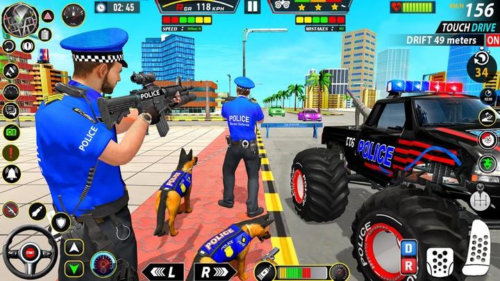 Police Monster Truck Car Games Captura de pantalla 0