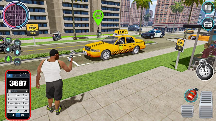 Taxi Traffic Car Racing Games Скриншот 0