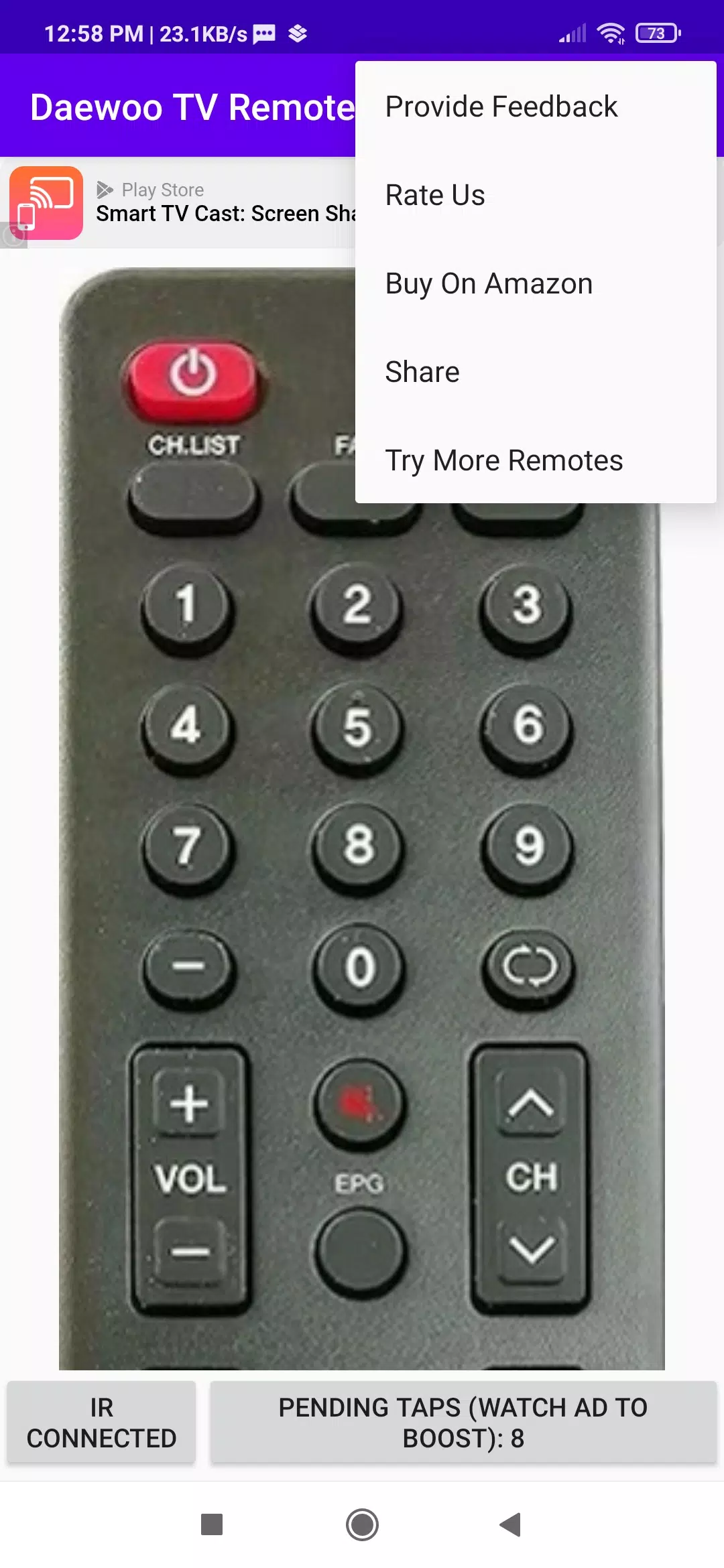 Daewoo TV Remote App Zrzut ekranu 3