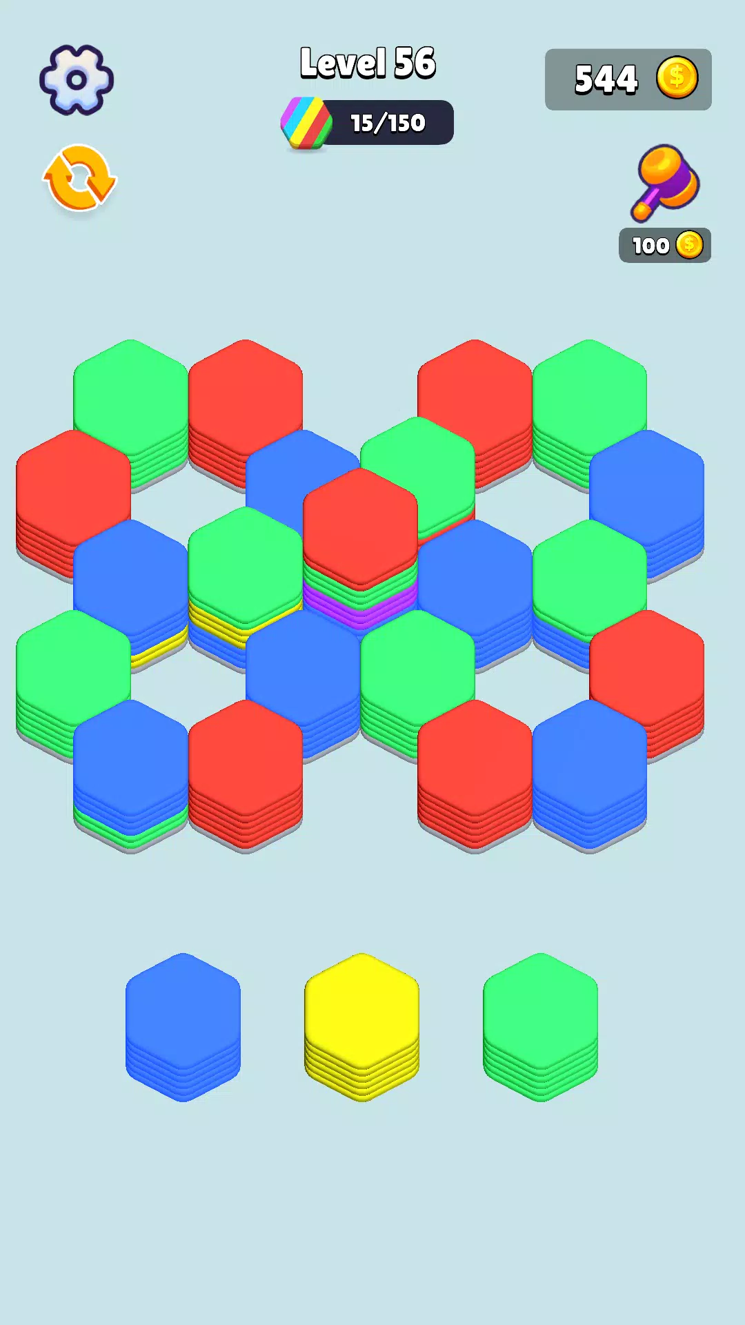 Stack Hexa Sort: Puzzle Match Schermafbeelding 1