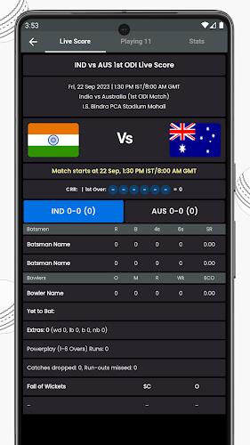 Live Cricket Score, IND vs RSA Скриншот 1