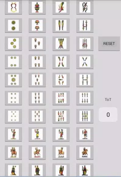 Schermata card counting napoletane cards 0