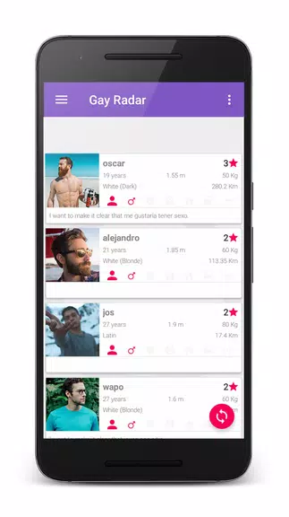 Schermata Gay Radar - dating, meeting chat hookup with men. 1