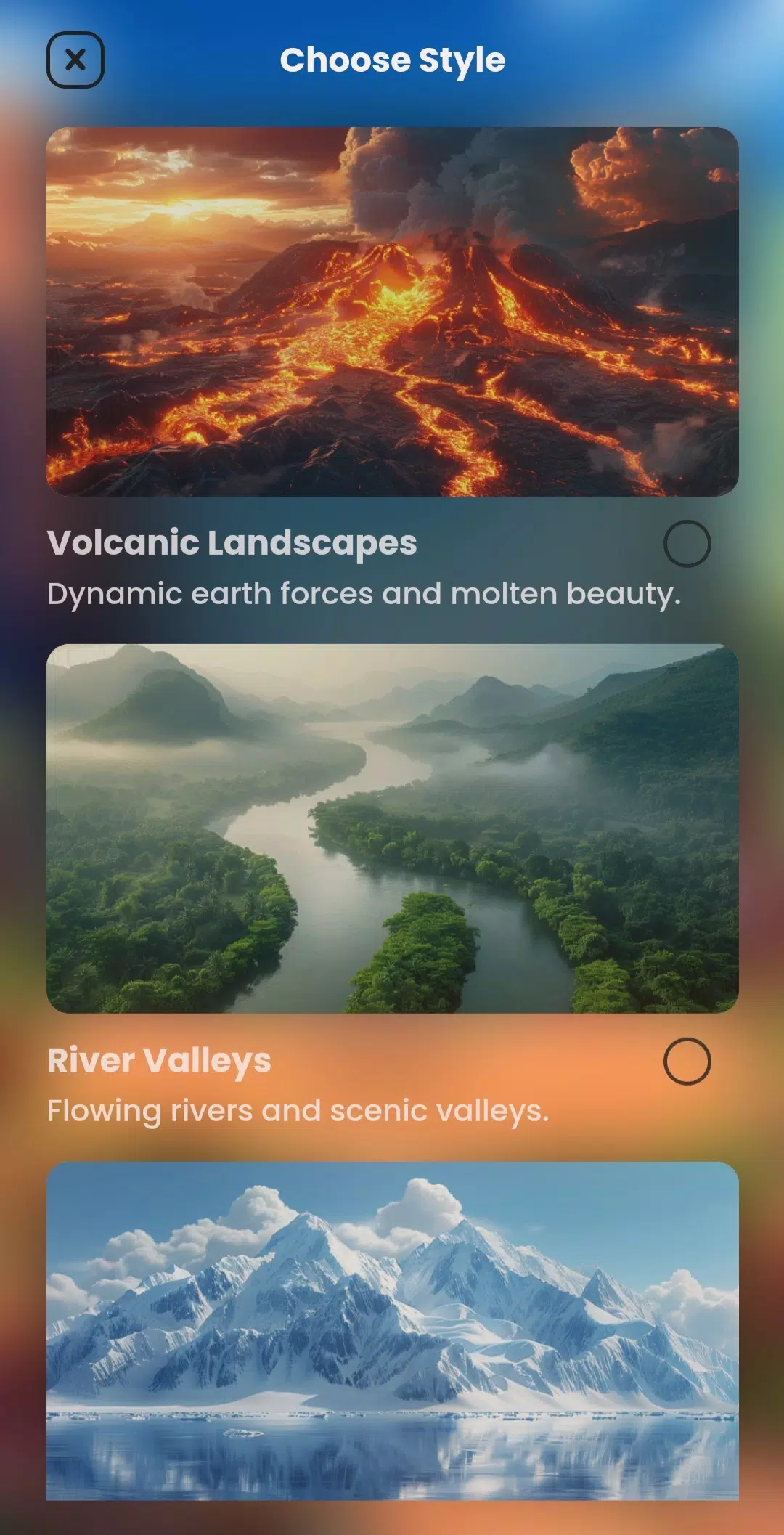 AI Landscape Generator App Schermafbeelding 0