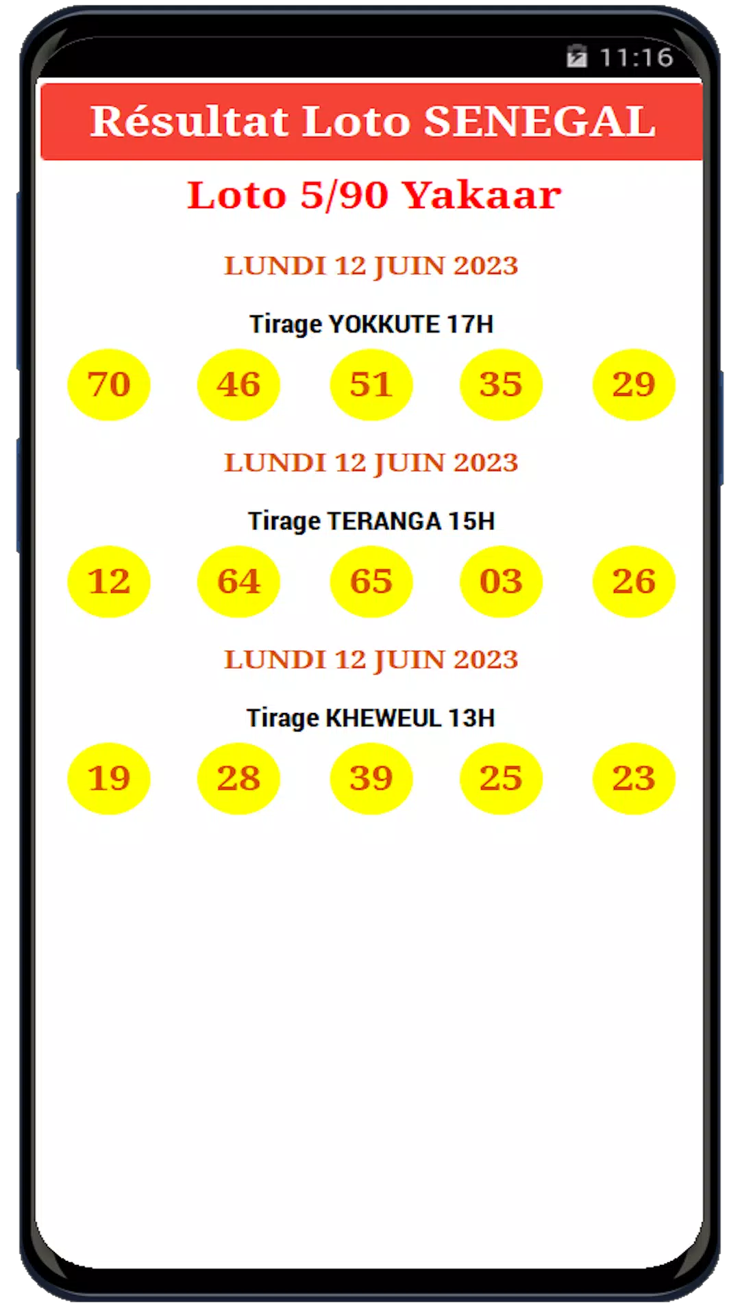 Loto Yakaar & SenLoto résultat ภาพหน้าจอ 2