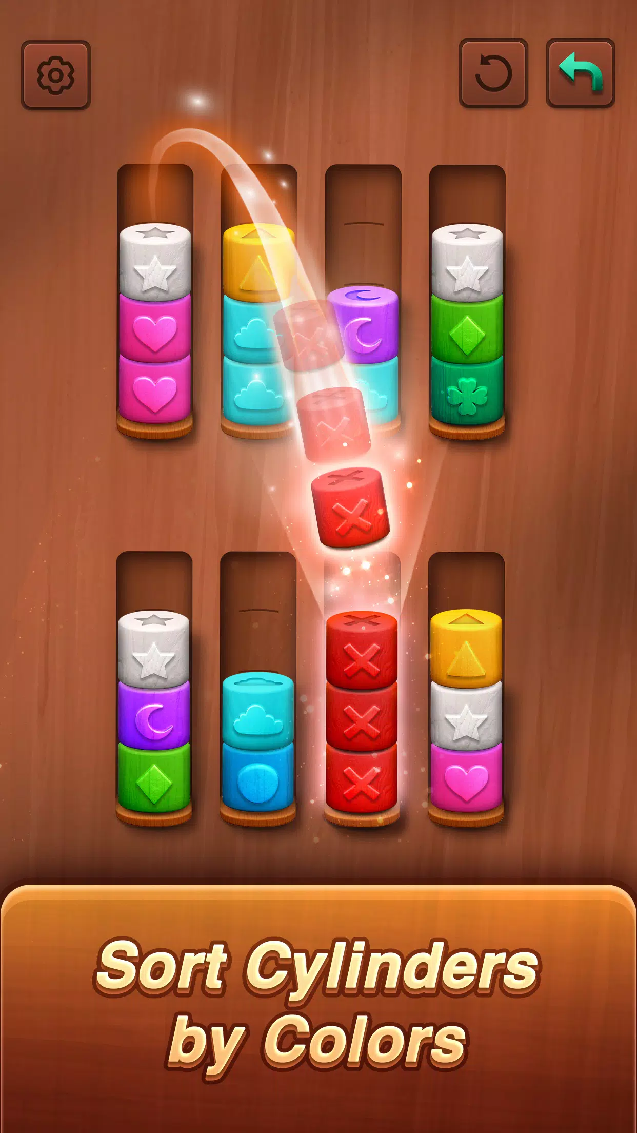 Color sort: Wood Cylinder Saga Screenshot 0