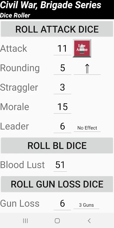 Civil War Brigade Series Dice Roller ဖန်သားပြင်ဓာတ်ပုံ 0