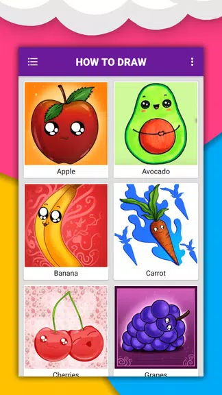 かわいい食べ物、飲み物を段階的に描く方法. 描画レッスン スクリーンショット 3