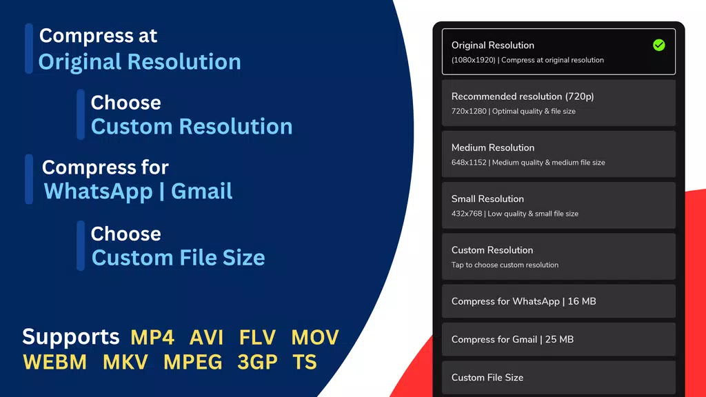 Reduce & compress video size Captura de tela 1