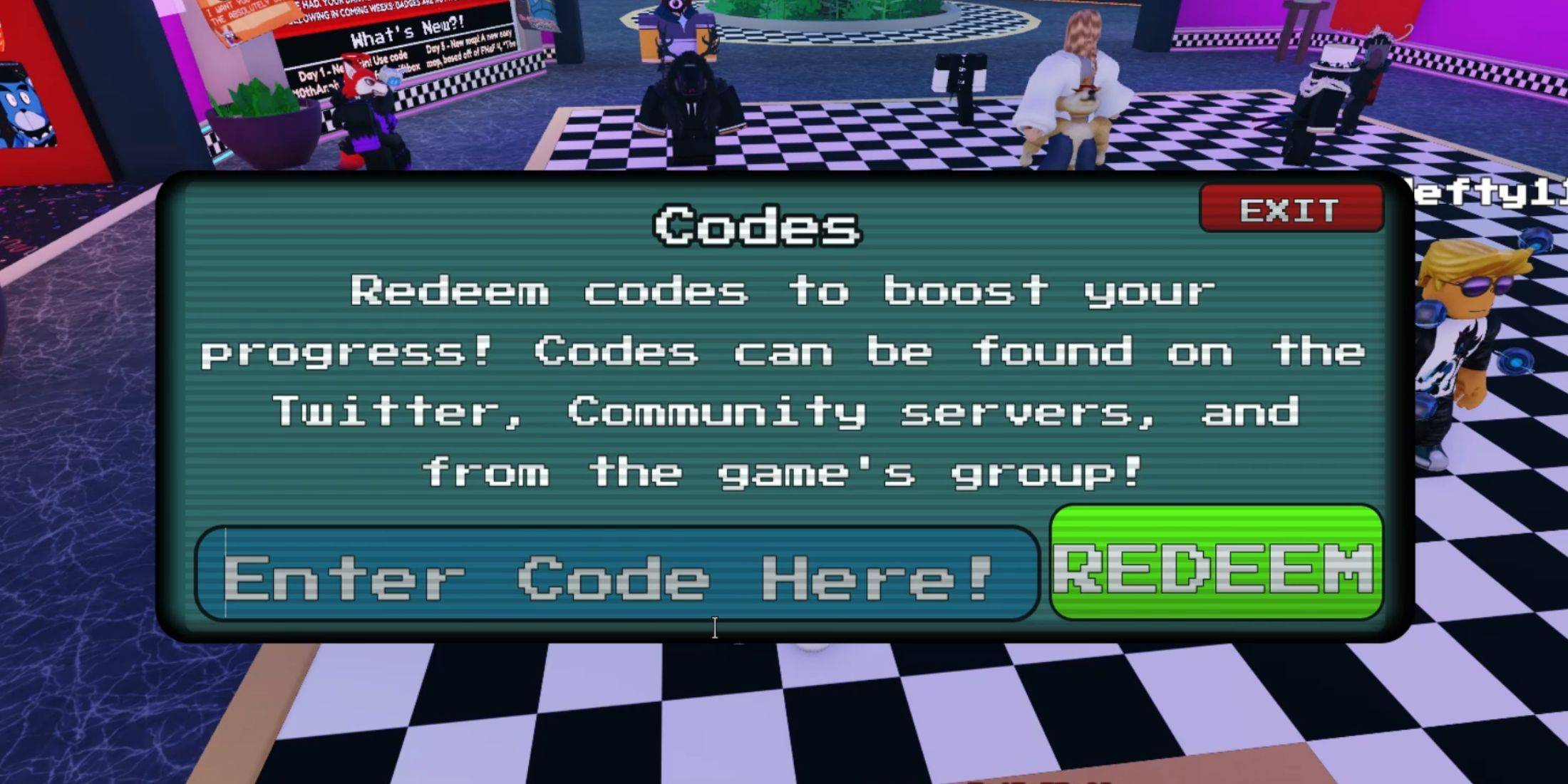 Image: Code Redemption Interface