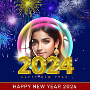 Happy New Year 2024 PhotoFrame ဖန်သားပြင်ဓာတ်ပုံ 3