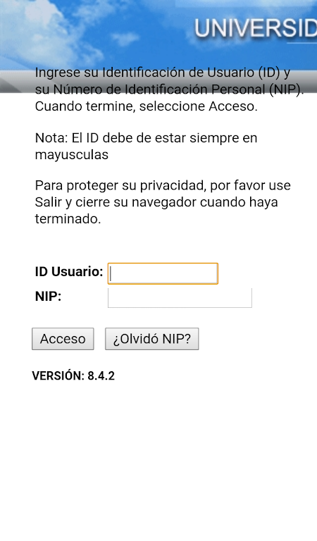 Schermata Autoservicio UASD 1