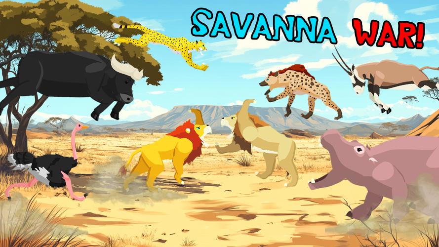 Lion Fights Savannah Animals Screenshot 0