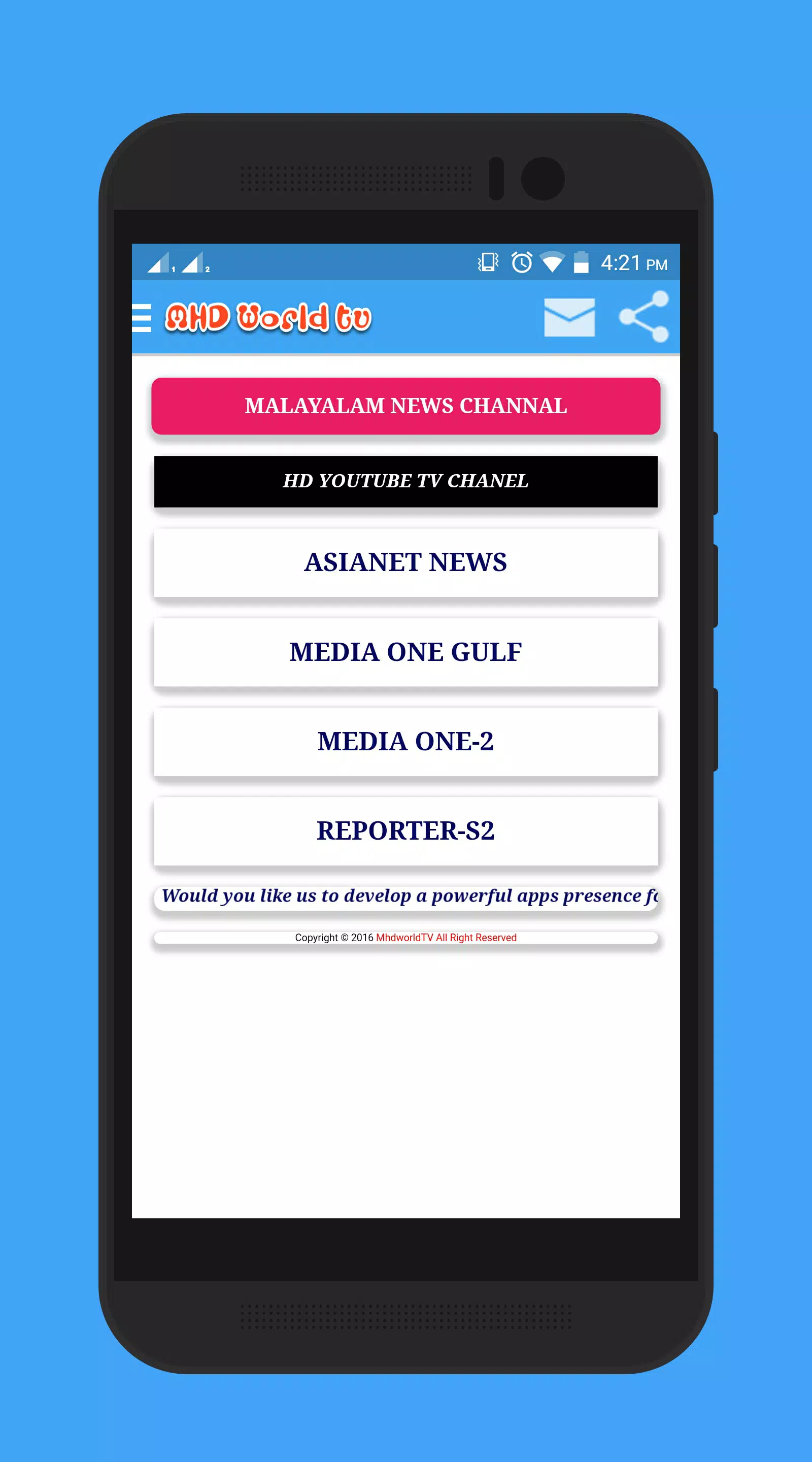 Mhd world tv Ảnh chụp màn hình 1