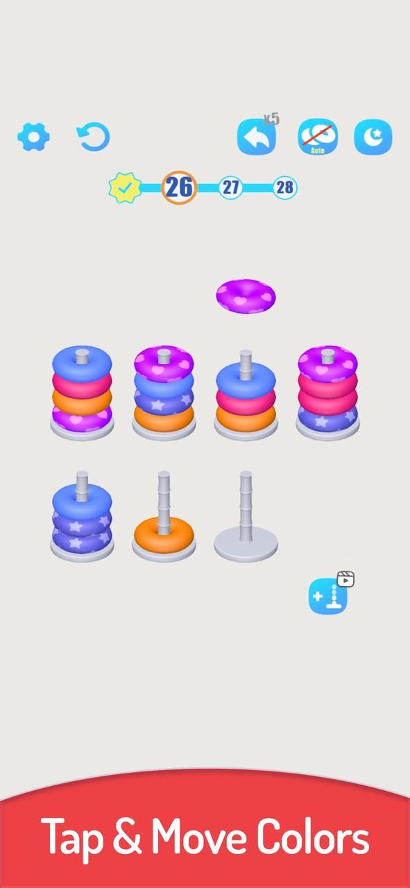 Schermata 3D Color Sort Hoop Stack 0