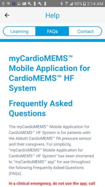 myCardioMEMS™ Zrzut ekranu 1