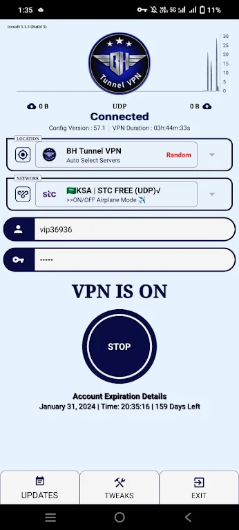 BH Tunnel VPN Capture d'écran 0