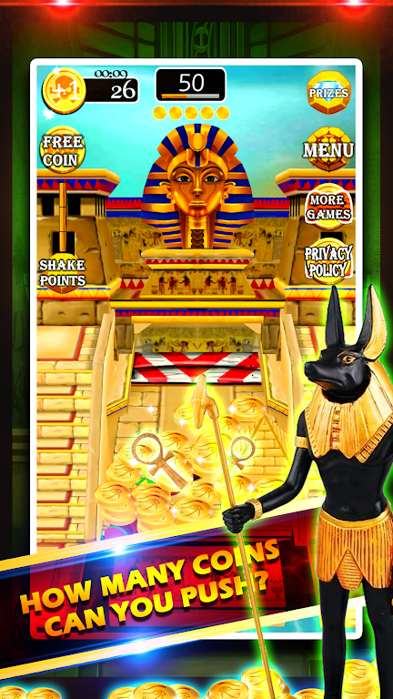 Gold of King Pharaoh Egypt - Coin Party Dozer Schermafbeelding 2