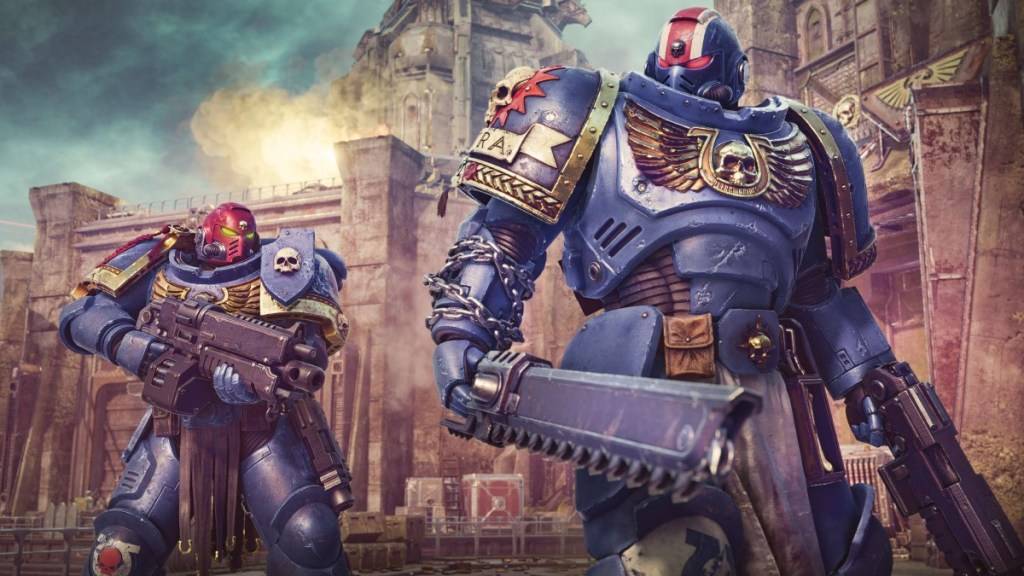 Ultramarines standing back-to-back