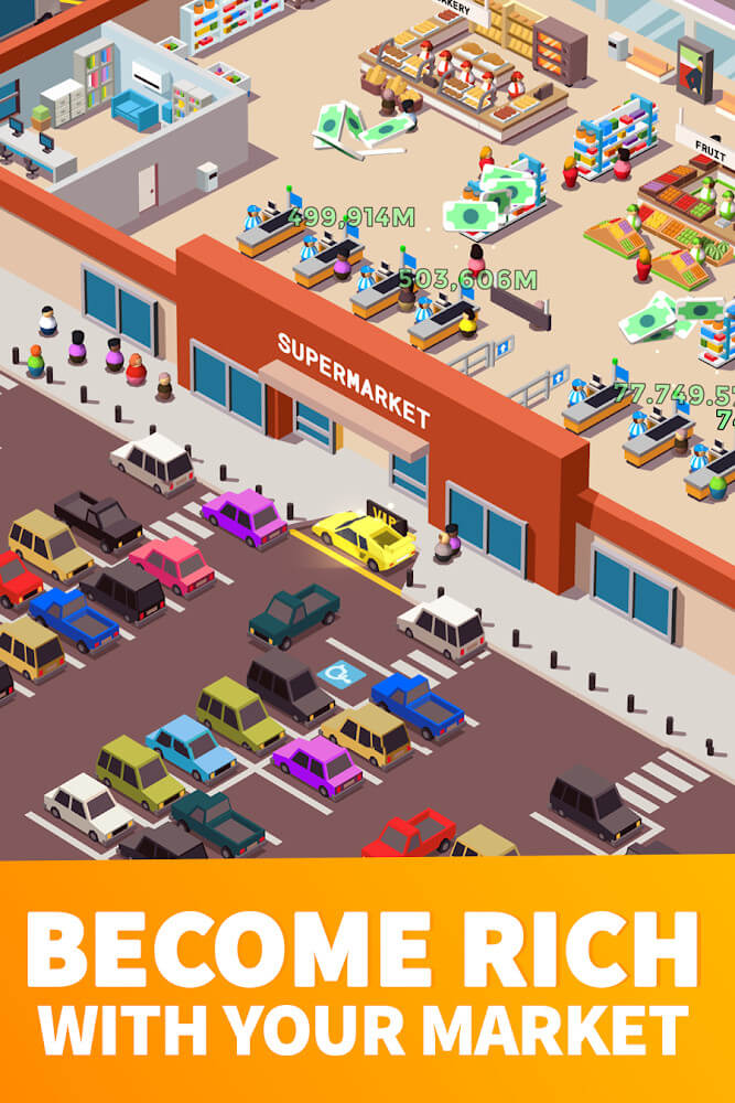 Idle Supermarket Tycoon Mod Ekran Görüntüsü 1