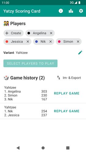 Yatzy Scoring Card Screenshot 0