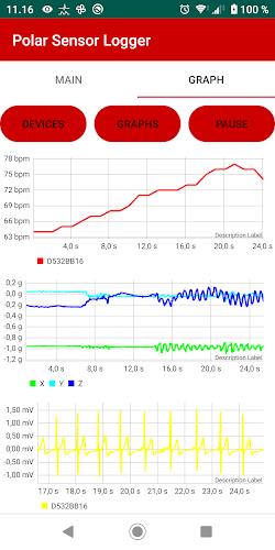 Schermata Polar Sensor Logger 3