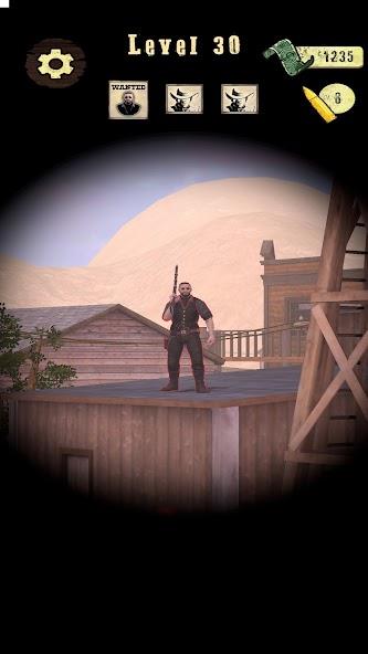 Wild West Sniper: Cowboy War Mod Ekran Görüntüsü 0