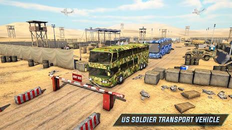 Army Bus Transporter Sim Games स्क्रीनशॉट 0