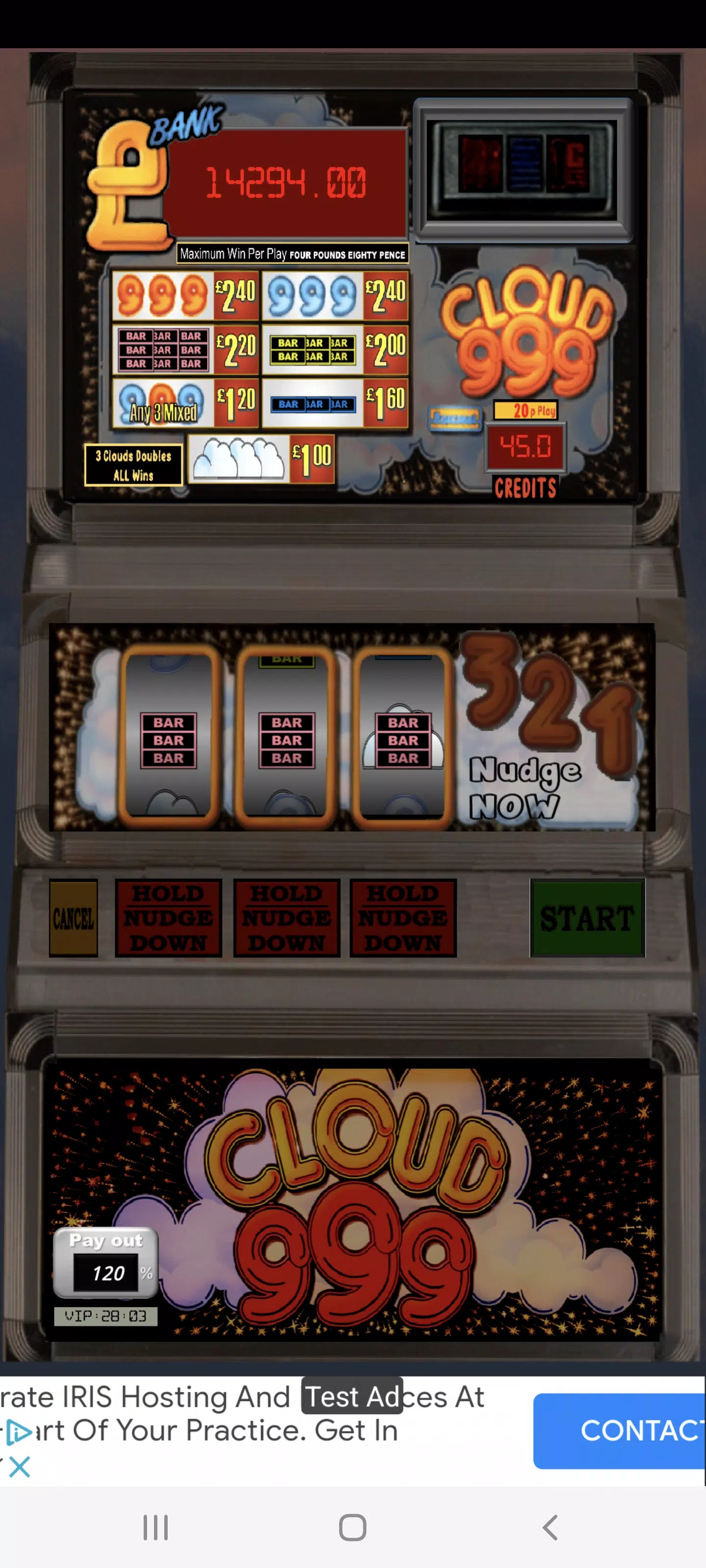 Cloud 999 UK Multi Stake Slot Schermafbeelding 3