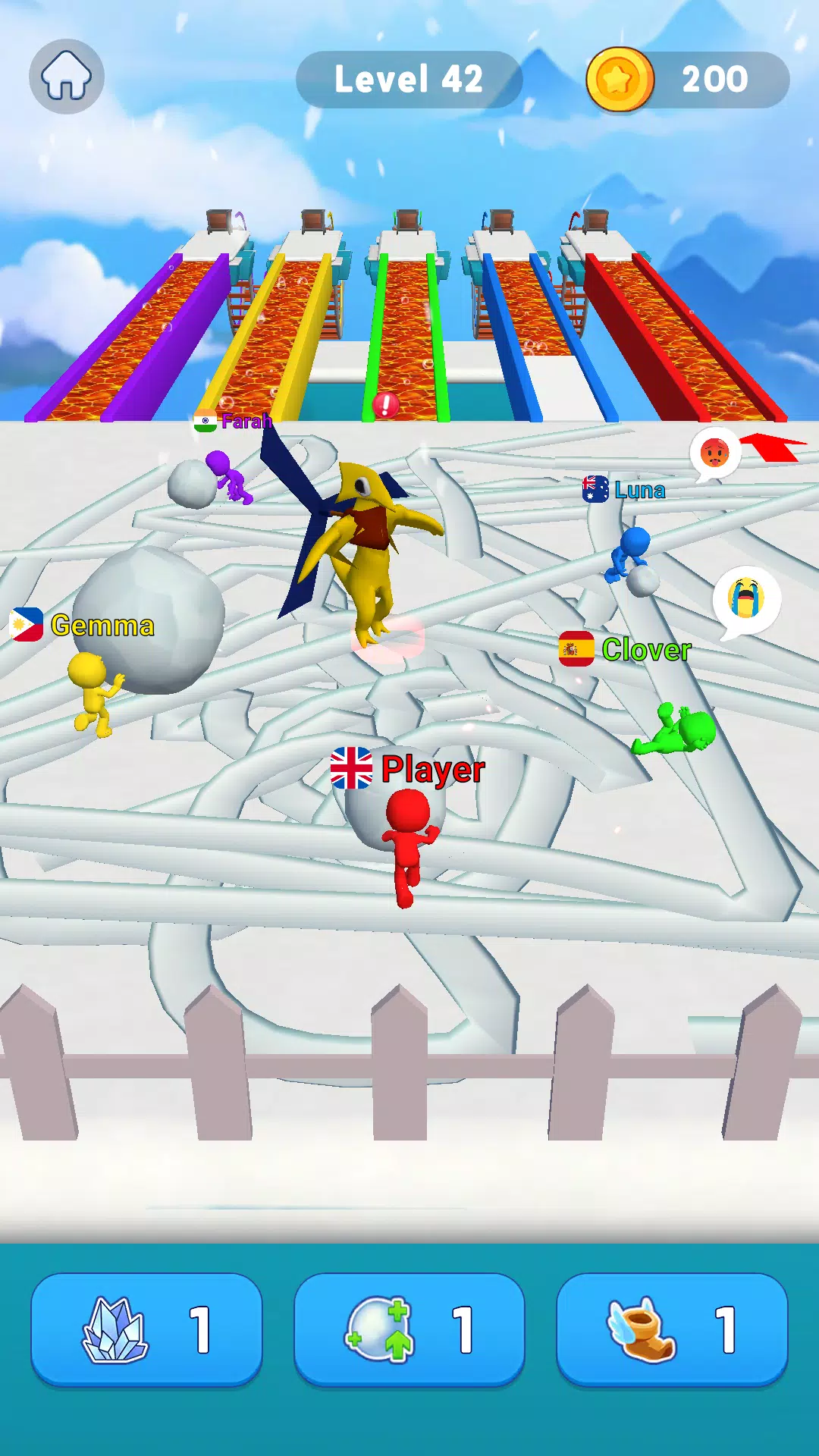 Snowball Race 3D: Ice Bridge Ekran Görüntüsü 1