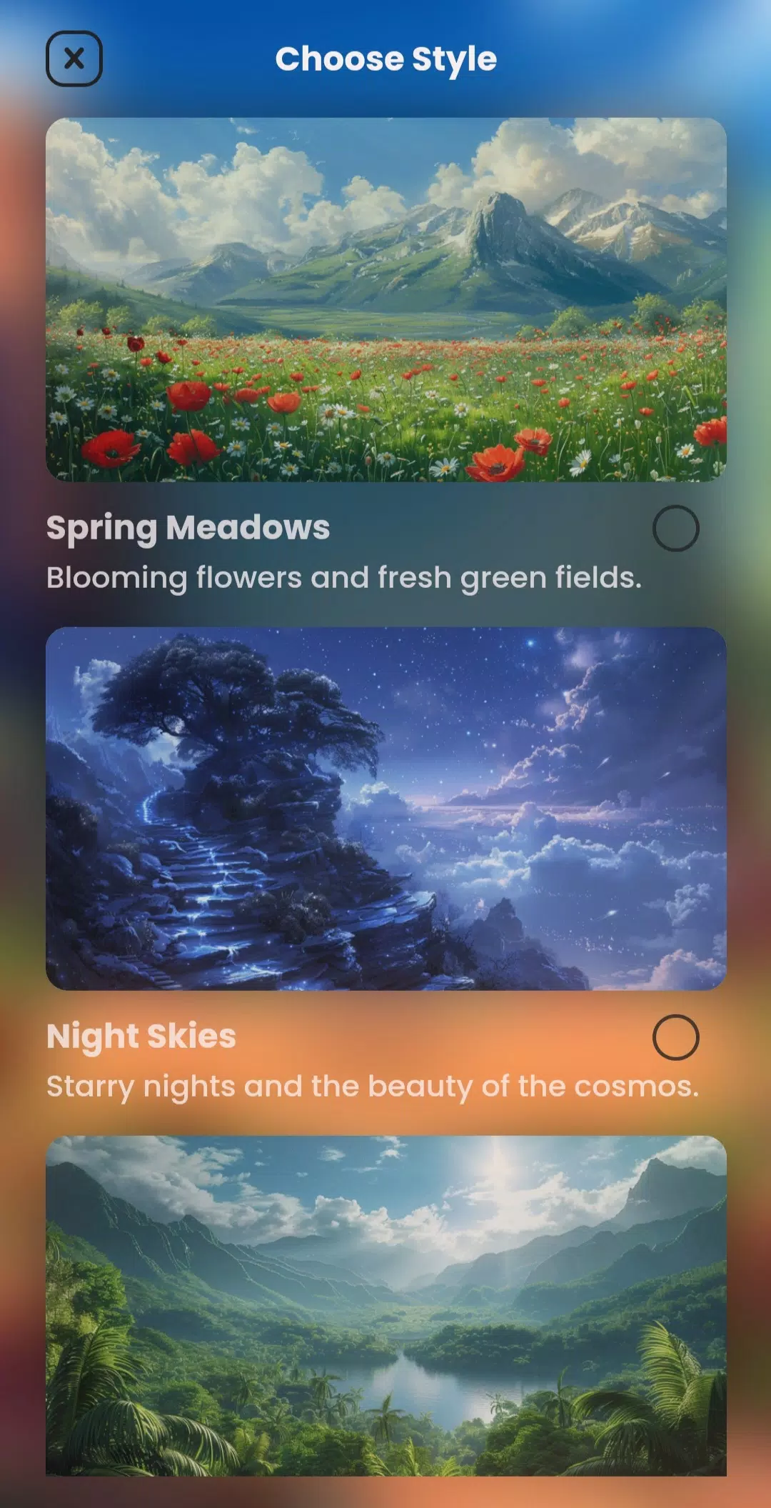 AI Landscape Generator App Schermafbeelding 1