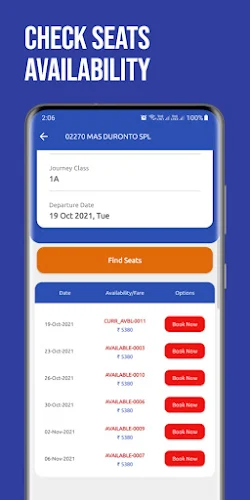 Train Ticket Booking App Tangkapan skrin 0