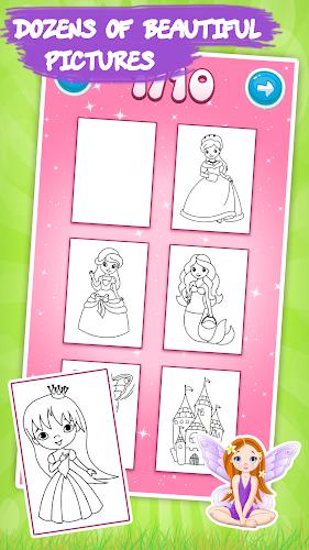 Princess Coloring - Kids Fun Schermafbeelding 1