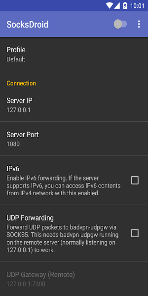 SocksDroid स्क्रीनशॉट 0