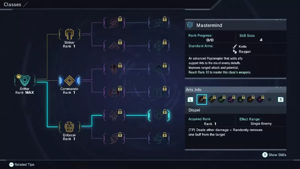 Pilihan kelas dalang dalam kronik xenoblade x