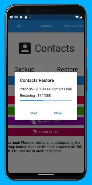 Call Log Backup,Restore & PDF Export 스크린샷 1